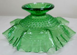Vintage Northwood Greek Key Scales Ruffled Edge Footed Compote Candy Dish Bowl