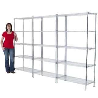 3X 5 Shelf Units 70"HX36"Wx16"D Chrome Wire Steel Metal Storage Shelving Racks