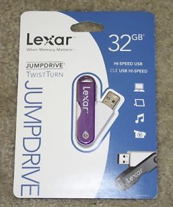 New Lexar JumpDrive TwistTurn Purple 32GB Hi Speed USB 2 0 Flash Drive 32 GB NIP