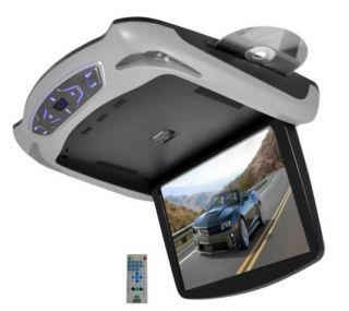 Pyle PLRD145 13 3 inch Roof Mount Monitor Multimedia System Built in DVD USB SD