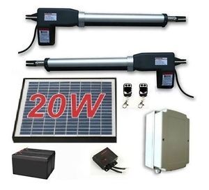 New LM 902 Premium Automatic Dual Gate Opener Kit Package Solar Panel Powered