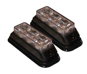 2X Amber LED Surface Mount Strobe Lights Truck Trailer Strobe Light