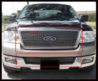 Billet Grille Insert 04 05 Ford F 150 Front Grill Aluminum Logo Show Overlay 2P