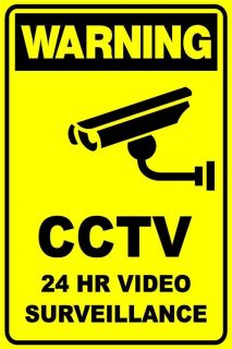 2 Signs CCTV Security Camera 24hr Video Surveillance Sign 300x200 Warning Sign