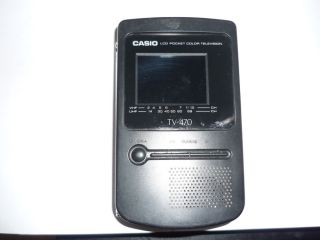 Retro Vintage Casio TV 470 Portable 2" LCD Color Television RARE Fast Shipping