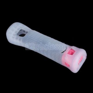 Motion Plus Sensor Gel Silicone Skin Case Cover for Nintendo Wii Remote Pink