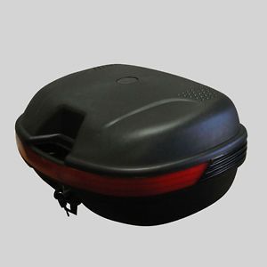Double Space Black Motorcycle Scooter Top Case Moped Dual Sport Trunk for Travel