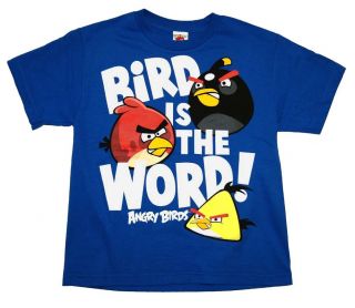 Angry Birds Bird Is The Word Rovio Mobile Video Game Youth T Shirt Tee