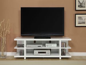 New 60" Open Flat Screen TV Stand White