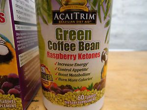 New Acaitrim Green Coffee Bean Raspberry Ketones 60 Tablets