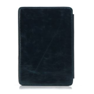 Ultra Thin Blue PU Leather Case Cover for Kindle 4 5 WiFi 6" with Built in Light