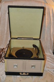 Philco Twin Speakers Vintage Record Player Portable Turntables