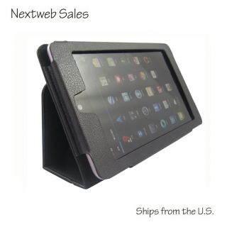 New Black Leather Case Cover Folding Stand for Google Nexus 7 Android Tablet