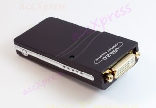 USB 2 0 Video Card External Graphic Adapter DVI VGA HDMI Monitor Mirror