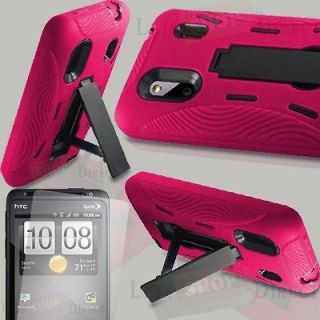 Blk Pink Impact Hybrid Hard Case Cover HTC EVO Design 4G Hero s Phone Accessory
