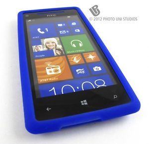 Blue Soft Silicone Gel Rubber Skin Case Cover HTC Windows Phone 8x Accessory