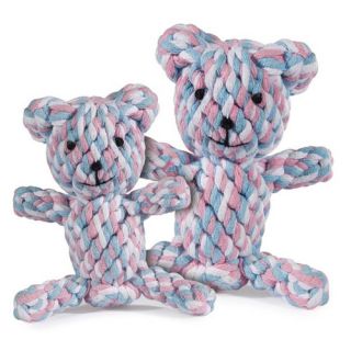 Zanies Rope Bear Dog Toy in Pink