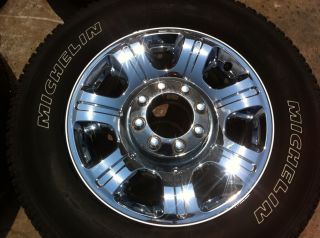 20" Ford F250 F350 Chrome Clad Wheels Michelin Tires