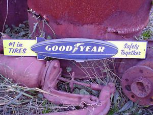 Goodyear Tires Embossed Metal Sign Chevrolet Ford Dodge Chrysler AMC