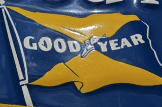 Vintage Goodyear Tires Flag Sign "Protect" Super Collectable PC Dead Mint