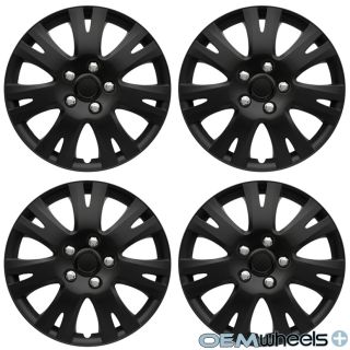 4 New Matte Black 16" Hub Caps Fits Mitsubishi SUV Center Wheel Covers Set