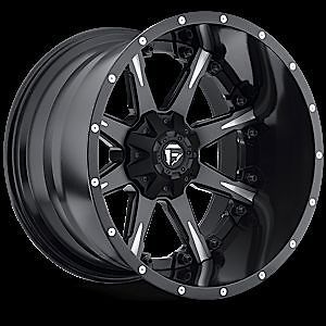 20x12 Fuel Offroad 2piece Nutz Black Milled Rims Truck Wheels Falken Tires