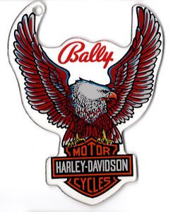 Harley Davidson Eagle Logo Pinball Promo Plastic Key Chain Fob Bally 1991