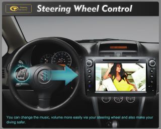 GPS 8" 2 DIN Touchscreen in Dash Car DVD Stereo Player BT Navigation Suzuki SX4