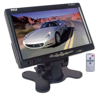 Pyle PLHR77 7" Wide Screen LCD Video Monitor w Headrest Shroud Universal Stand