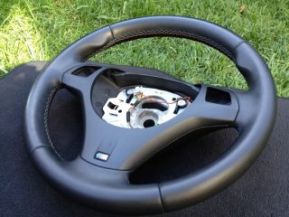 BMW E90 E92 M Tech M Thick Red Blue Stitches Leather Steering Wheel Trim