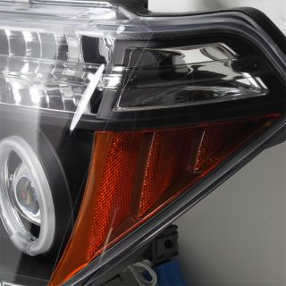 05 08 Nissan Frontier Pathfinder Dual CCFL Halo Projector LED Black Headlights