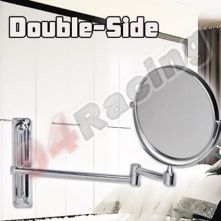 6 inch Double Side Wall Mounted Extend Arm Chrome Mirror Bathroom Shave Makeup