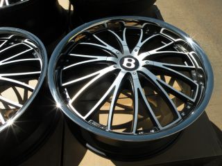 22" Ace Eminence Wheels Bentley Continental GT GTC Flying Spur Machined Black