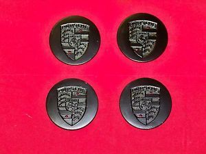 Set of Four Black Porsche Center Caps
