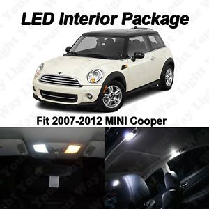 8 Pieces Xenon White LED Lights Interior Package Kit for 2007 2012 Mini Cooper