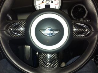 Mini Cooper s R55 R56 R57 Carbon Steering Wheel Spoke Insert Covers 3pc