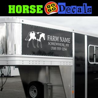 Horse Trailer Lettering Horse Trailer Farm Decals Farm Truck Name 48" x 16"