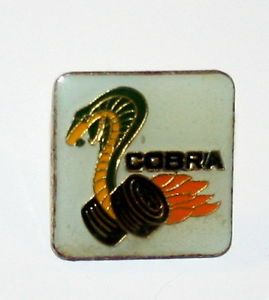 Vintage Ford Auto Shelby Cobra Snake on Wheels Car Hood Emblem Badge Pin New