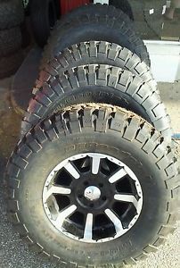 5 17 inch 5x5 Jeep Chevy Wheels Rims Tires 37x12 50R17 BFG KM2 37 in 17x8 5 Mud
