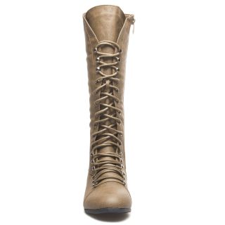 Lace Up Military Mid Calf Boot