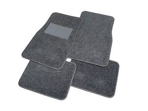 Fibertech Carpet Universal 4 Pcs Car Auto Floor Mats w Heel Pad Charcoal