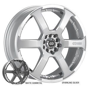 Enkei Sesto 17" Wheel Rims Set of 4 New Toyota Hyundai Honda Sparkling Silver