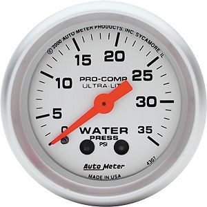Auto Meter 4307 2 1 16 Water Pressure Gauge Mechanical