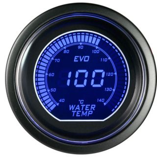 52mm Autogauge Digital EVO Gauge Water Temp Meter Red Blue Smoke LED