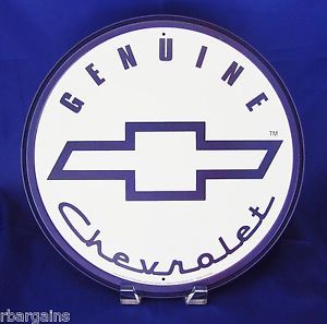 Chevrolet Chevy Genuine Parts White Vintage Metal Tin Sign Style Garage Decor