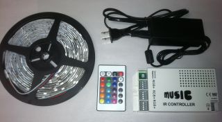 RGB LED Music Sound Beat RGB LED Color Changing IR Remote Controller Box 110V AC