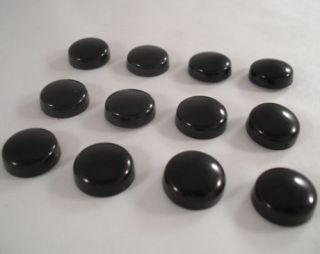 12 Black "Smooth" License Plate Frame Screw Caps Bolt Covers for Car Truck SUV