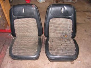 1967 1968 Chevy Camaro Bucket Seats SS RS Deluxe Black Houndstooth Chevrolet