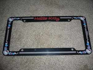 Hello Kitty Black Car Vehicle License Plate Frame