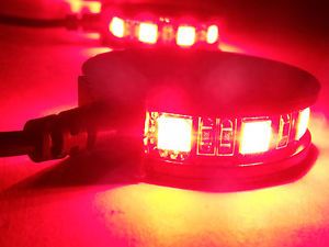 4 Red LED Motorcycle Wheel Pod Lights Custom Rim Dub Accent Lites SMD Honda CBR